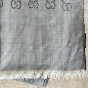 Pre-Owned GUCCI Grey Light Wool/Silk Scarf