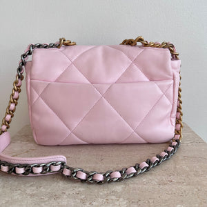 Pre-Owned CHANEL™ 19 Pink Lambskin Handbag