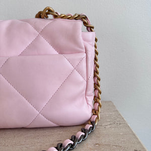 Pre-Owned CHANEL™ 19 Pink Lambskin Handbag