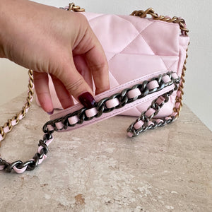 Pre-Owned CHANEL™ 19 Pink Lambskin Handbag