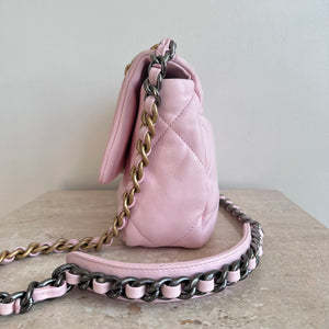 Pre-Owned CHANEL™ 19 Pink Lambskin Handbag