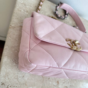 Pre-Owned CHANEL™ 19 Pink Lambskin Handbag