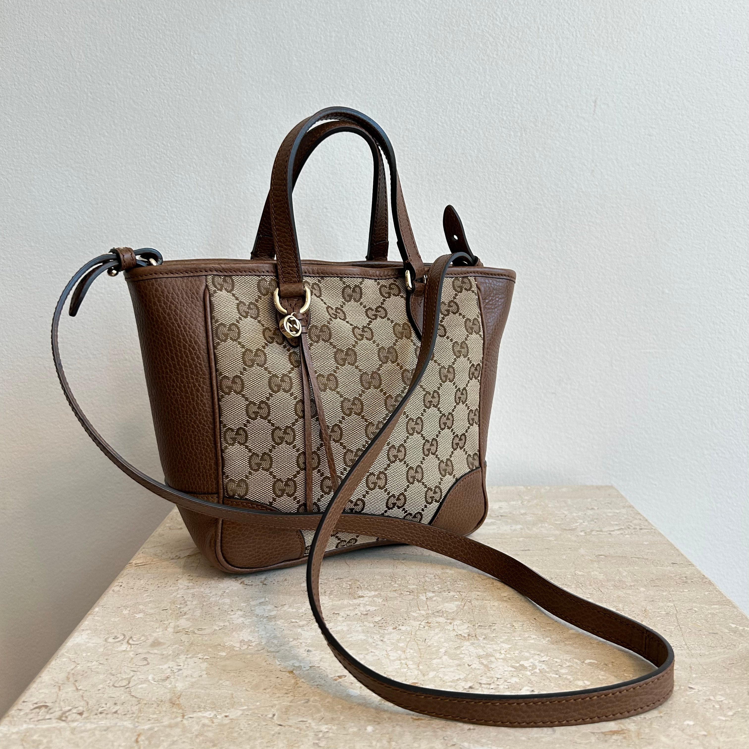 Pre-Owned GUCCI Monogram Canvas Bree Small Tote