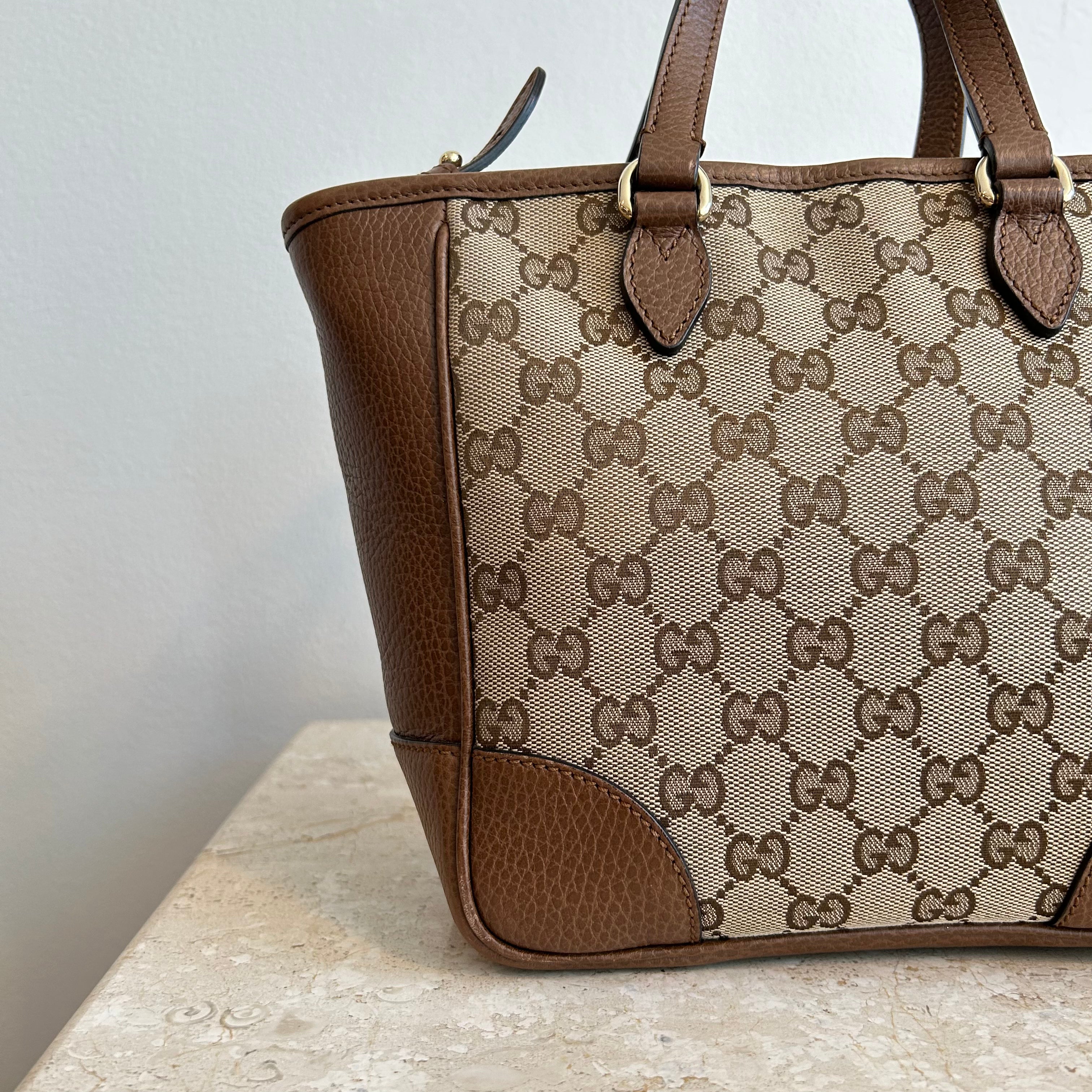 Pre-Owned GUCCI Monogram Canvas Bree Small Tote