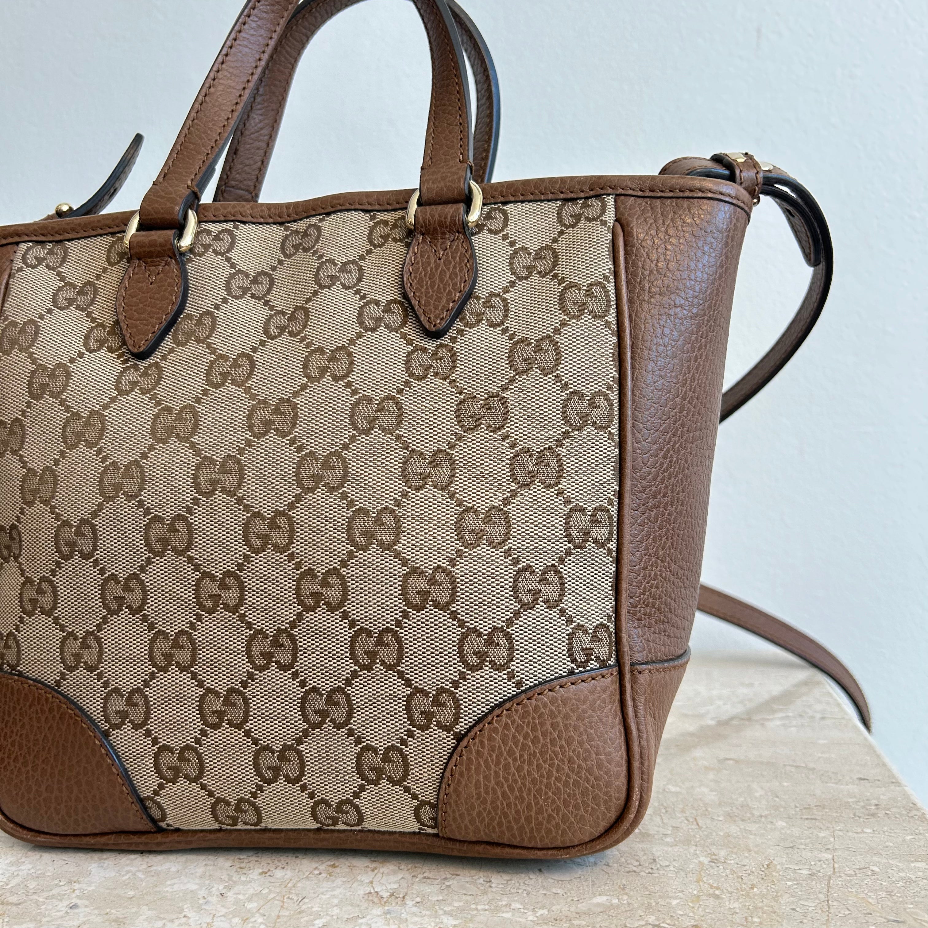 Pre-Owned GUCCI Monogram Canvas Bree Small Tote