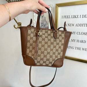 Pre-Owned GUCCI Monogram Canvas Bree Small Tote