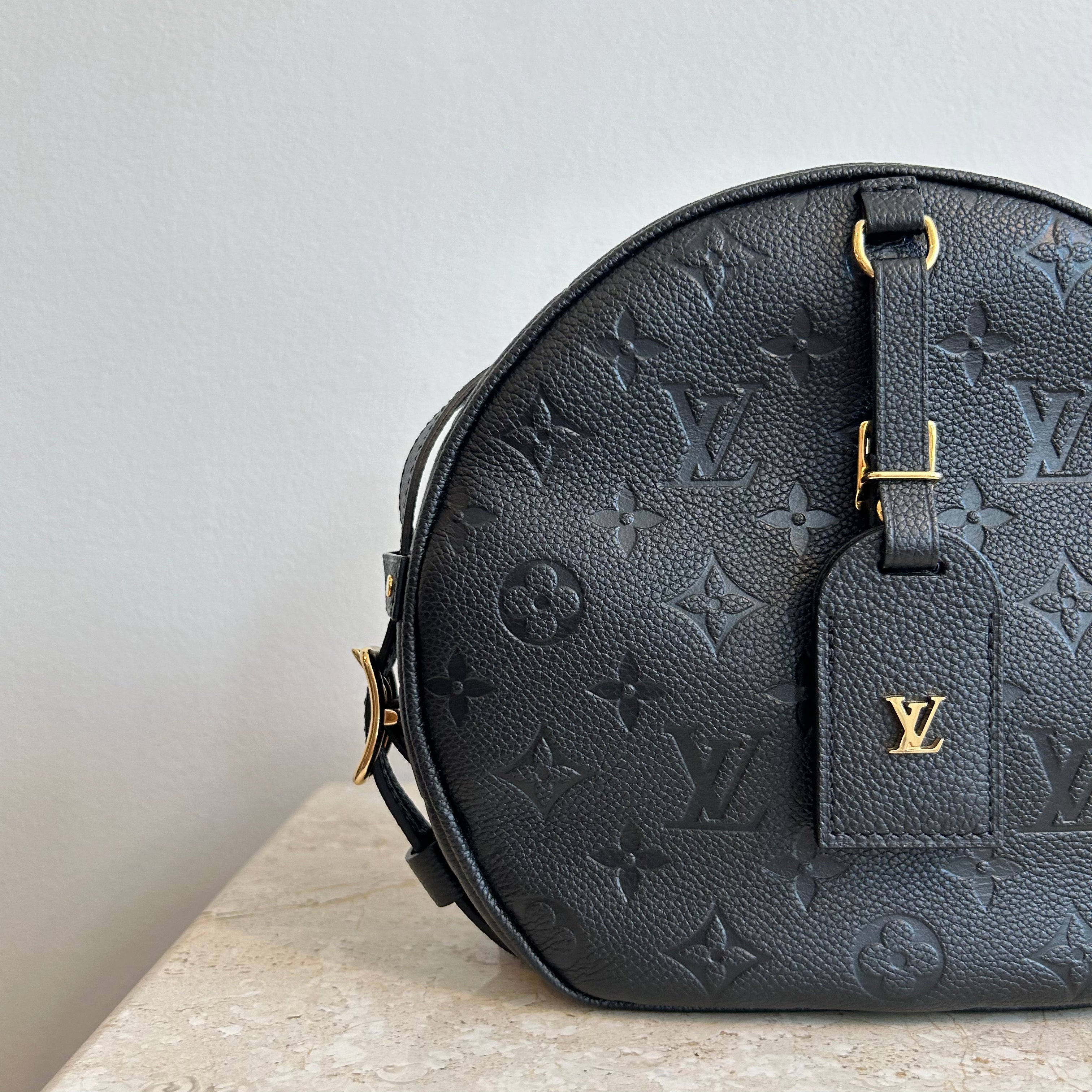 Pre-Owned LOUIS VUITTON Black Empreinte Boîte Chapeau Souple MM Bag