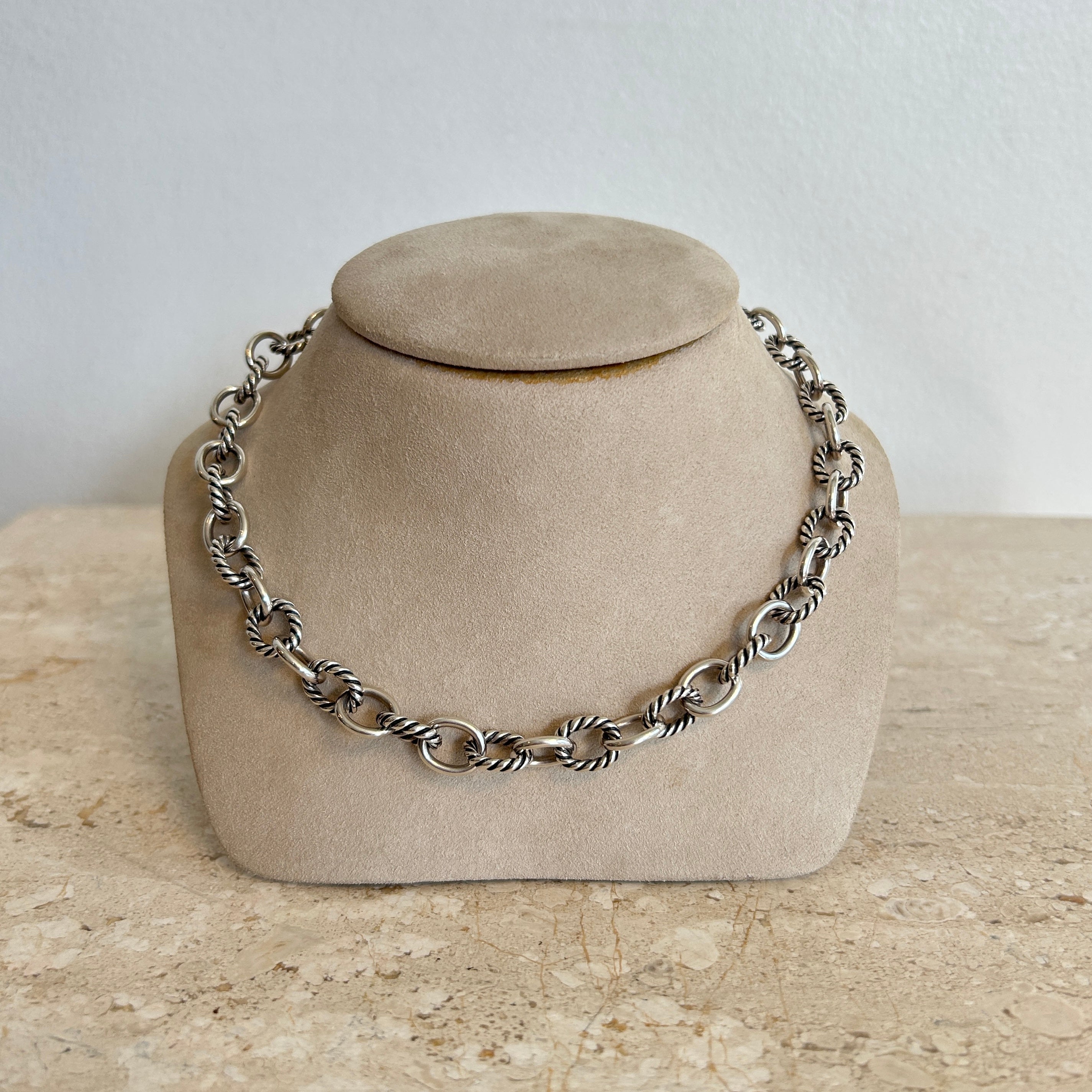 Pre-Owned DAVID YURMAN SS Oval Link Chain Necklace