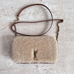 Pre-Owned SAINT LAURENT Micro Shearling Bag