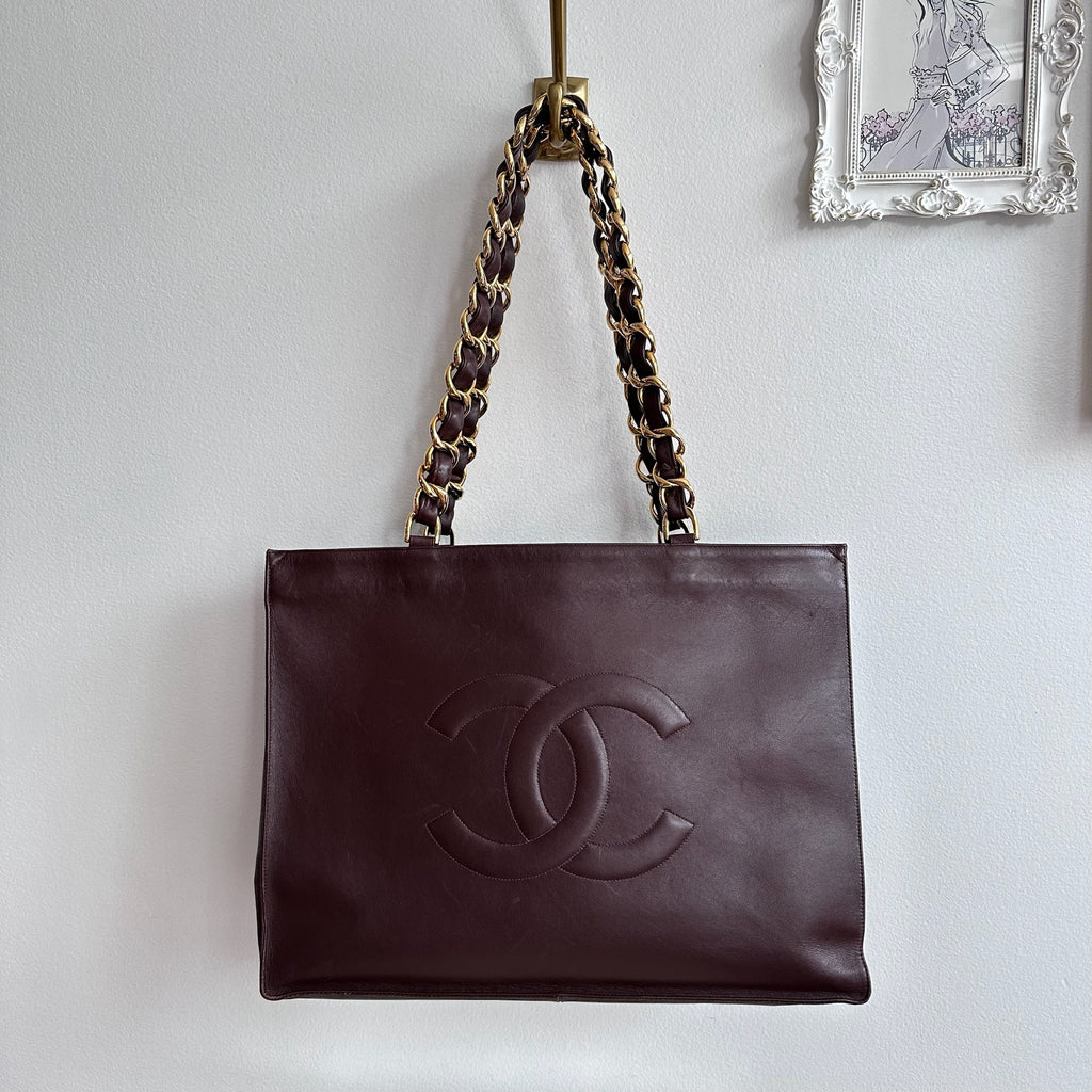 Pre-Owned CHANEL™ Large Brown Vintage Shopping Tote