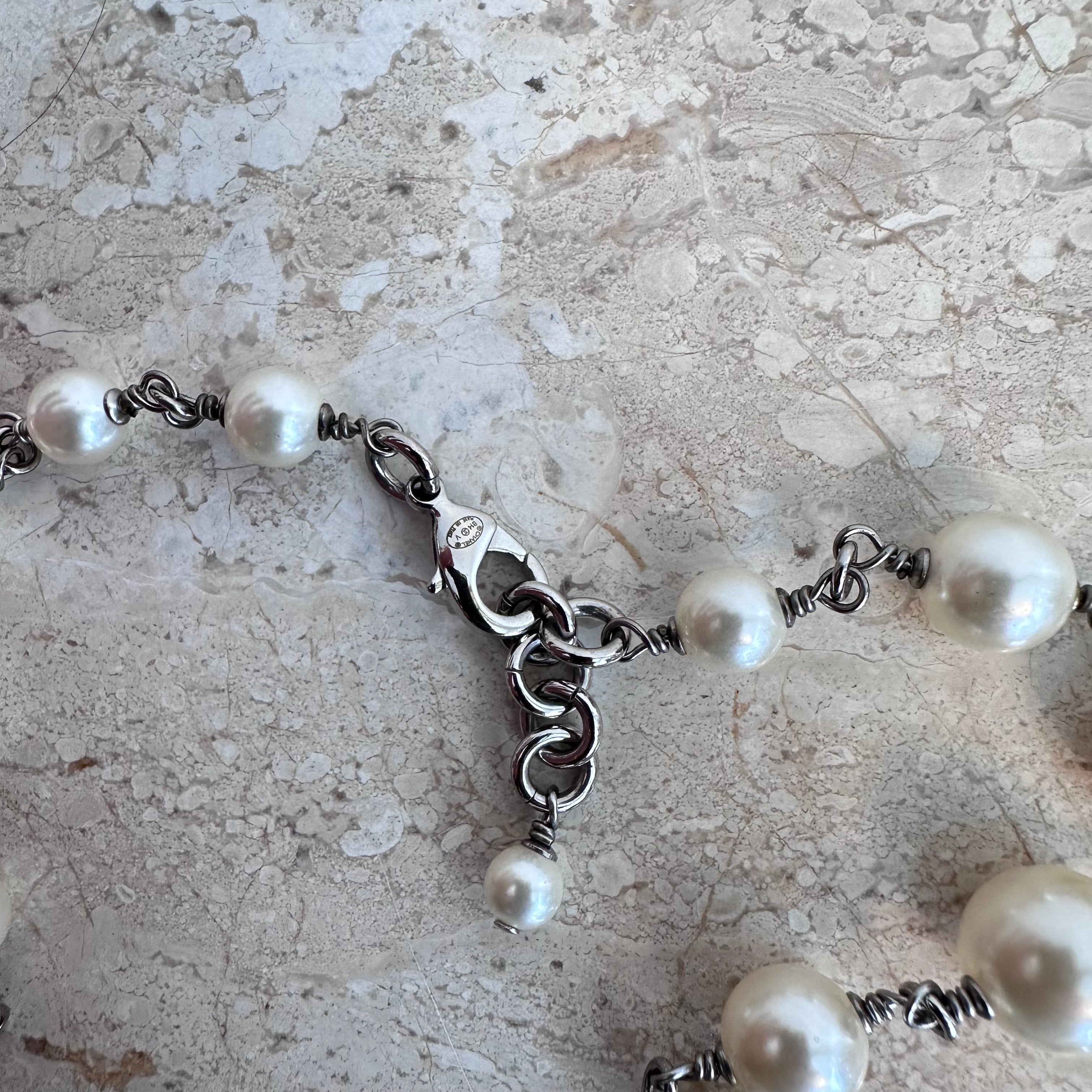 Pre-Owned CHANEL™ Faux Pearl and Chain Long Necklace