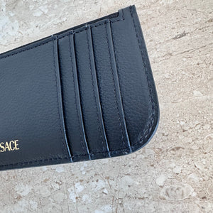 Pre-Owned VERSACE Black Zip Multi Card Case