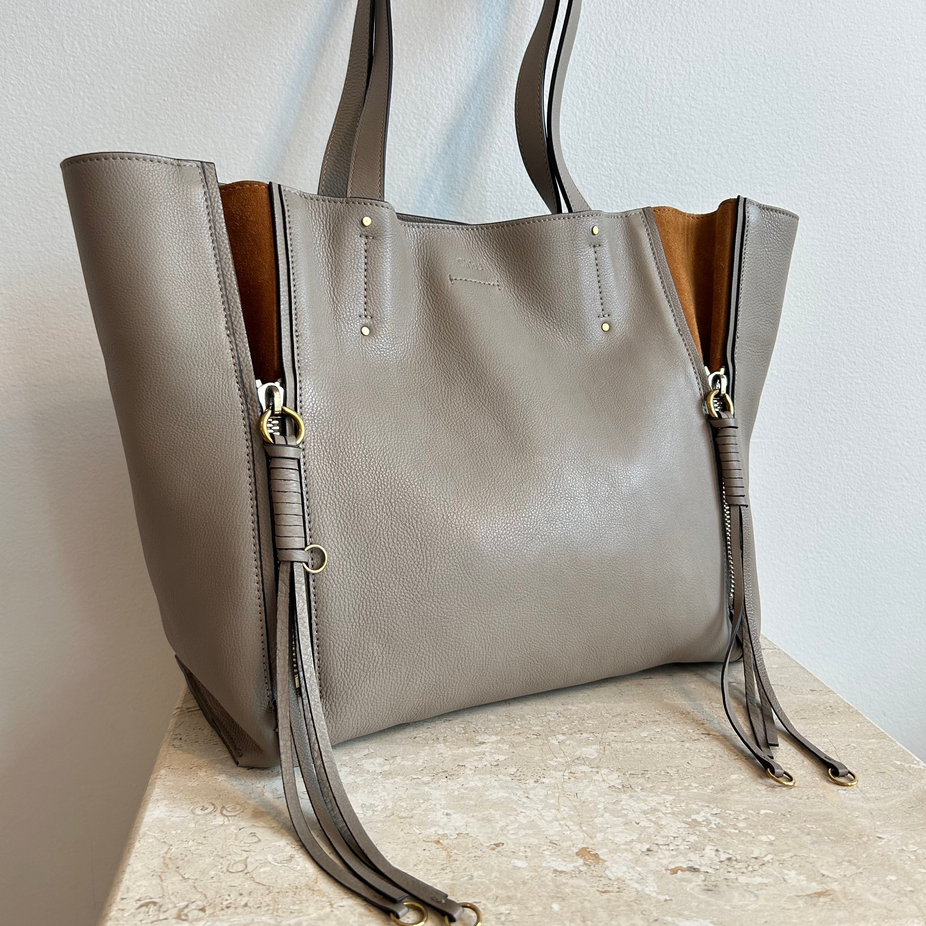 Pre-Owned CHLOE Medium Motty Grey Milo Shopping Tote