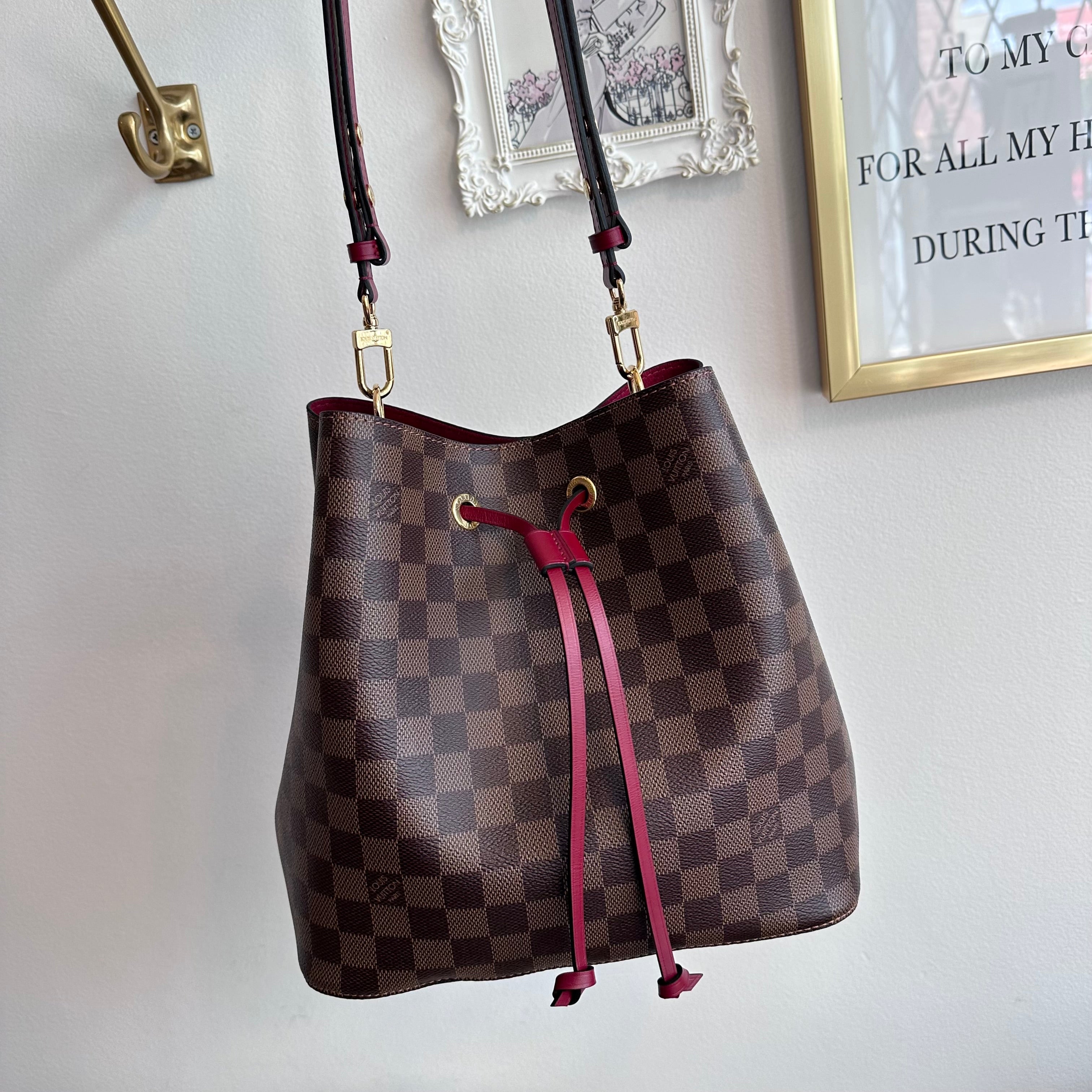 Pre-Owned LOUIS VUITTON  Damier Ebene Poppy Néo Noé