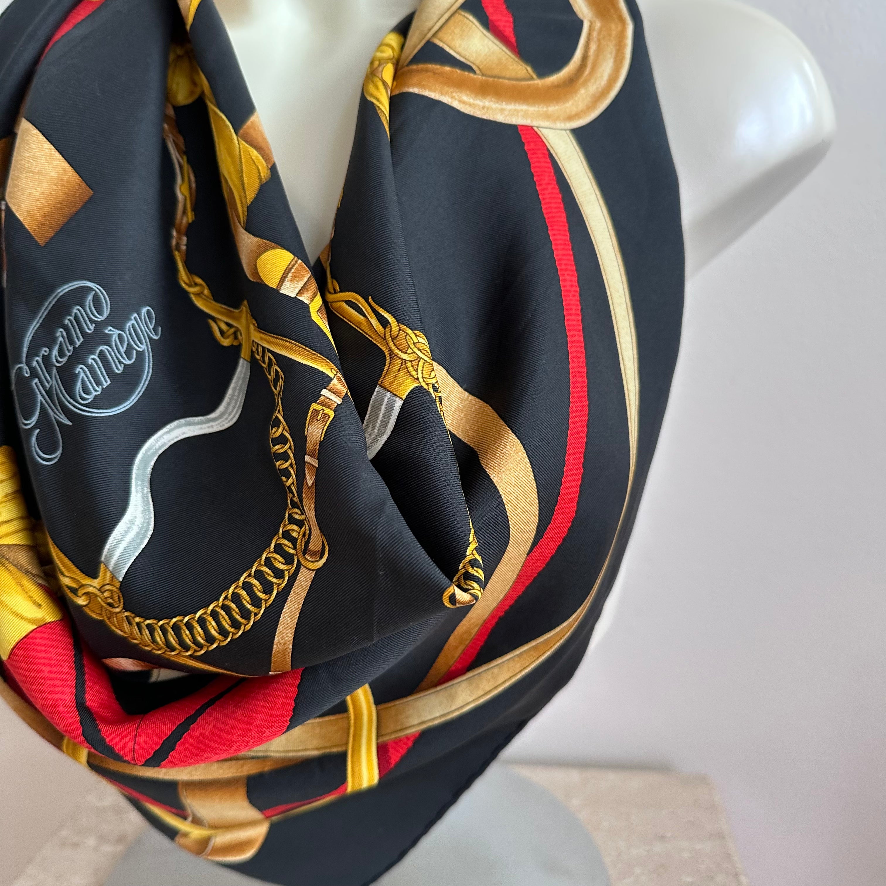 Pre-Owned HERMES Grand Manége Silk Scarf 90