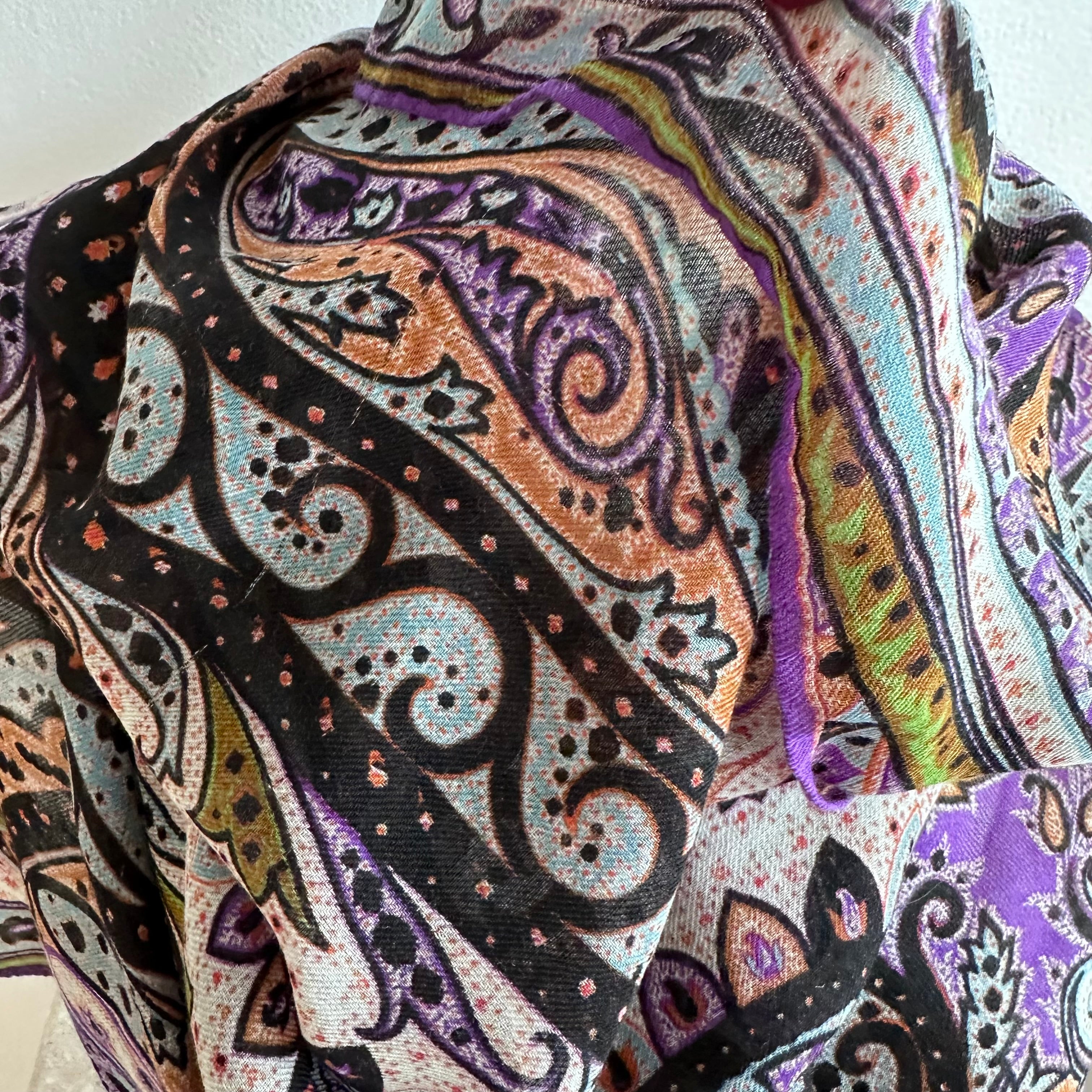 Pre-Owned ETRO Purple Wool/Silk Scarf