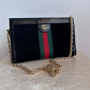 Pre-Owned GUCCI Suede Ophidia Small Shoulder Bag