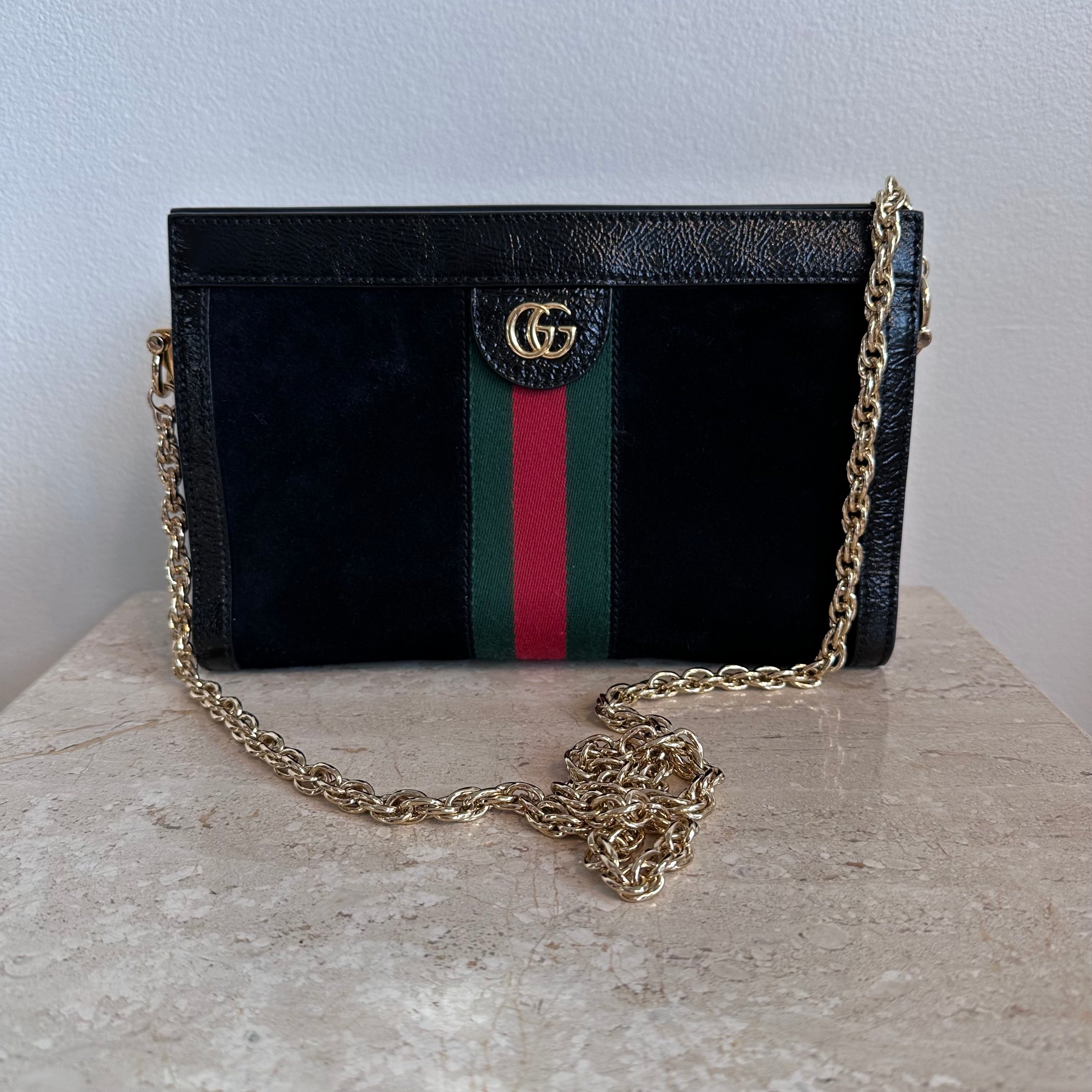 Pre-Owned GUCCI Suede Ophidia Small Shoulder Bag