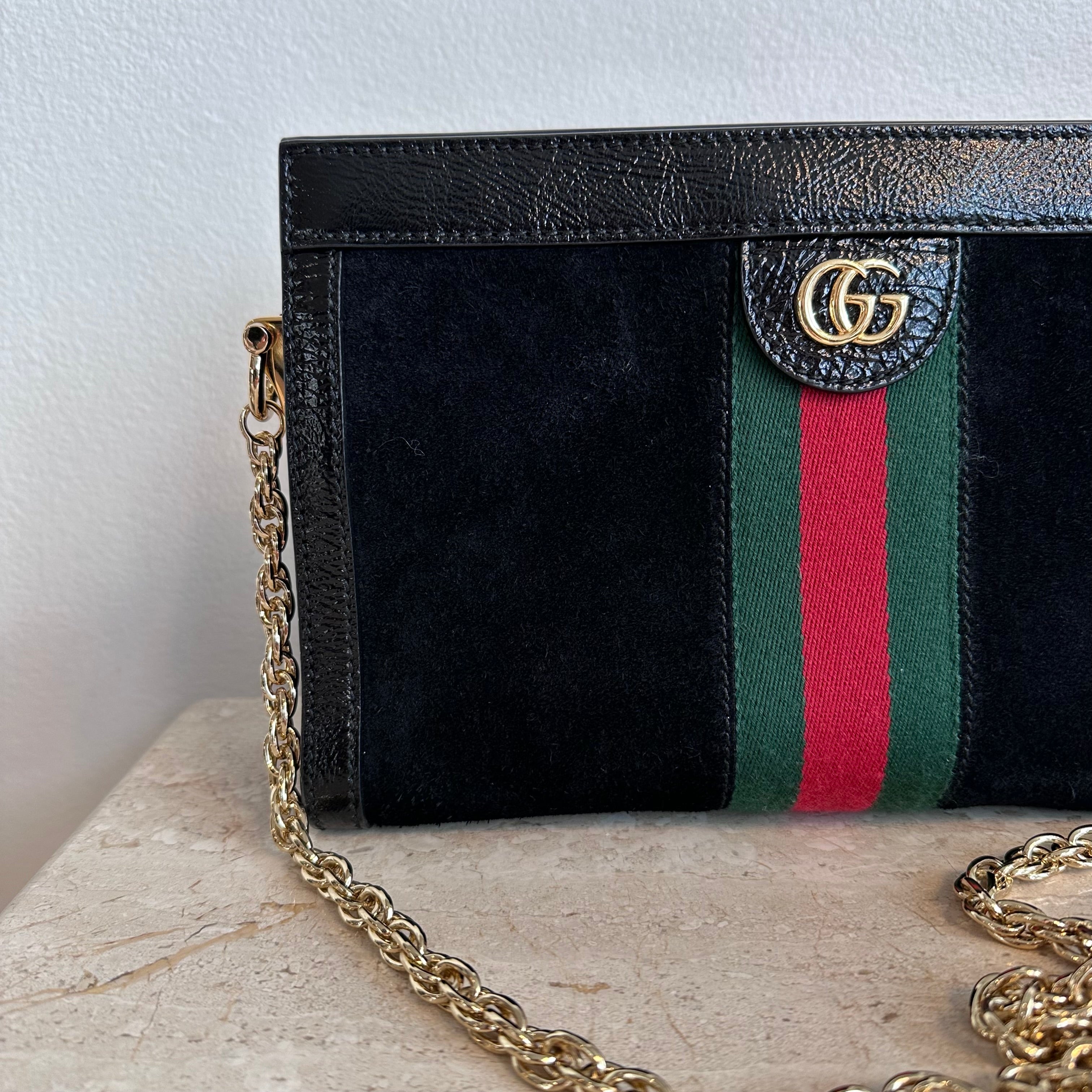 Pre-Owned GUCCI Suede Ophidia Small Shoulder Bag