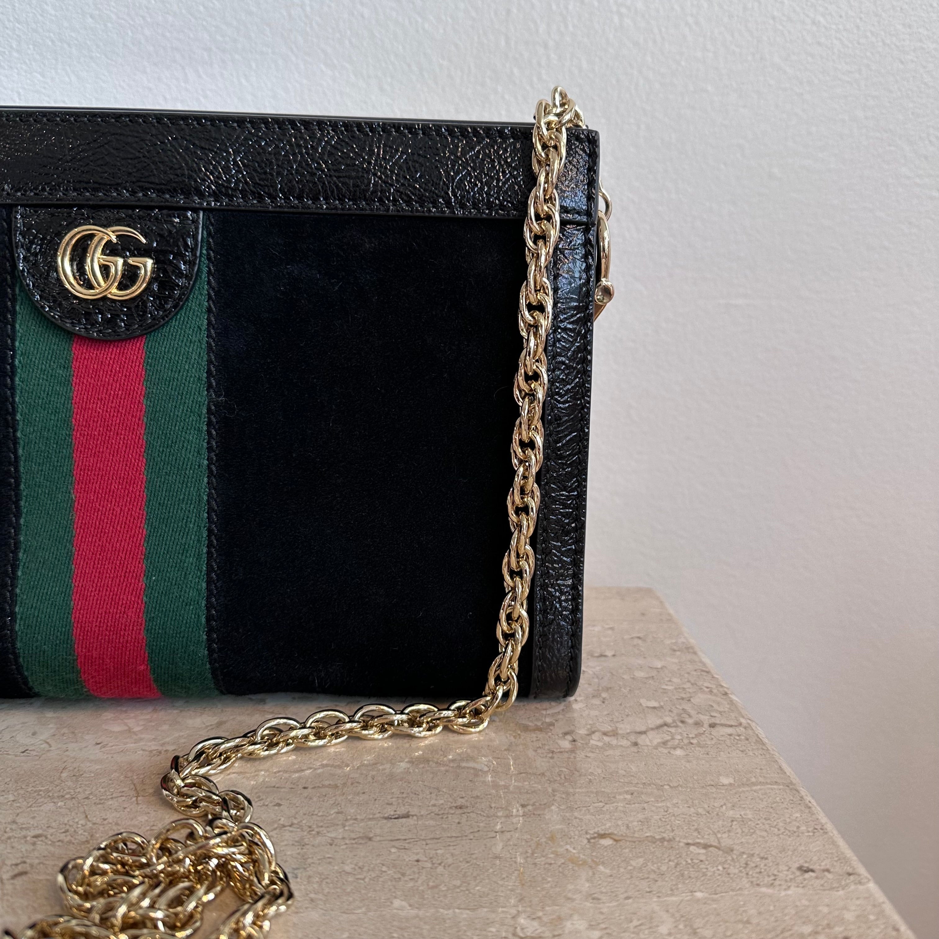 Pre-Owned GUCCI Suede Ophidia Small Shoulder Bag