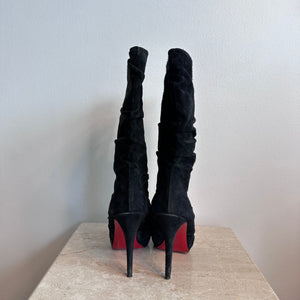 Pre-Owned CHRISTIAN LOUBOUTIN Piros 120 Suede Slouch Boot Size 39.5