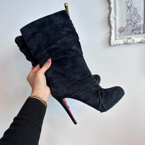 Pre-Owned CHRISTIAN LOUBOUTIN Piros 120 Suede Slouch Boot Size 39.5