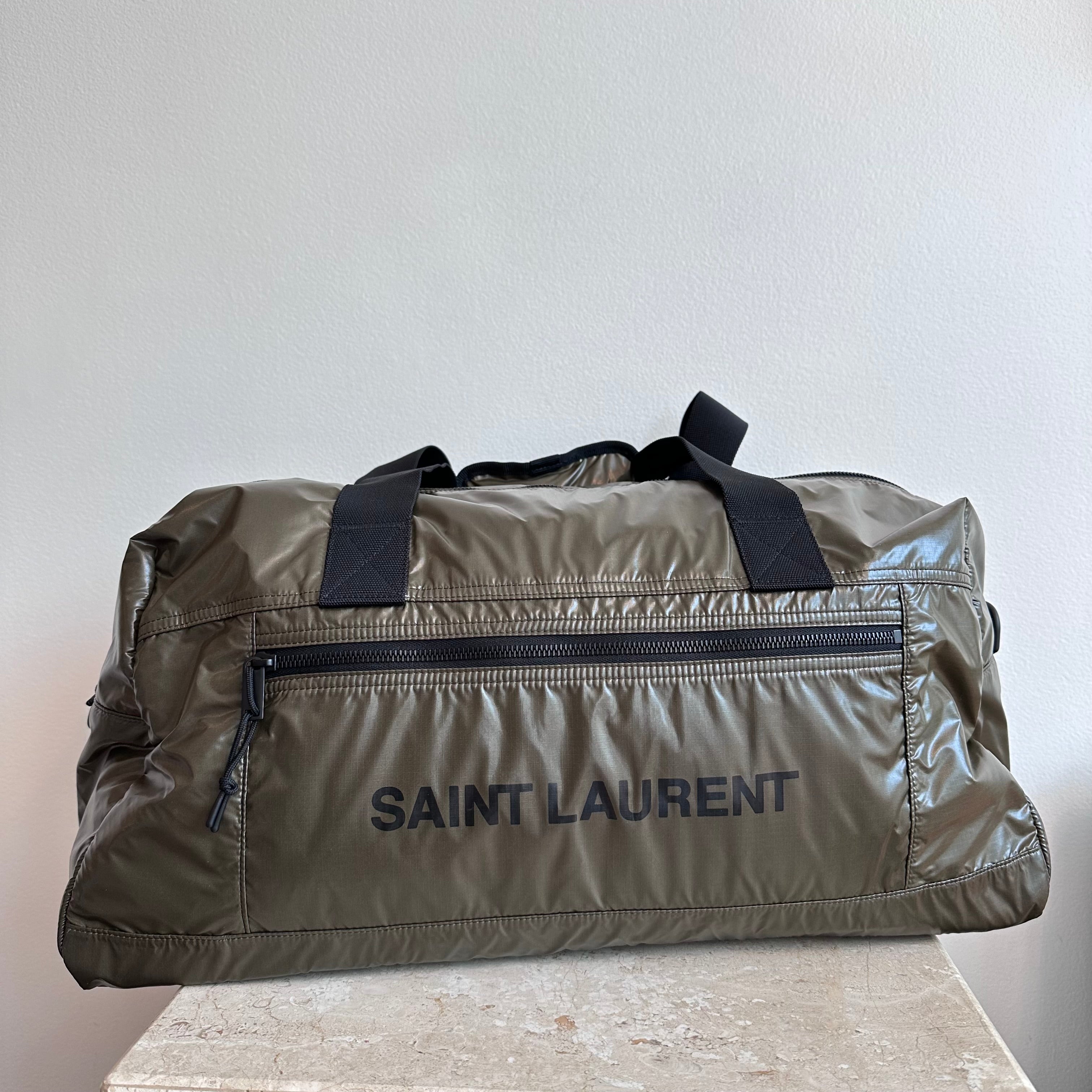 Pre-Owned SAINT LAURENT Army Green Nuxx Nylon Duffle