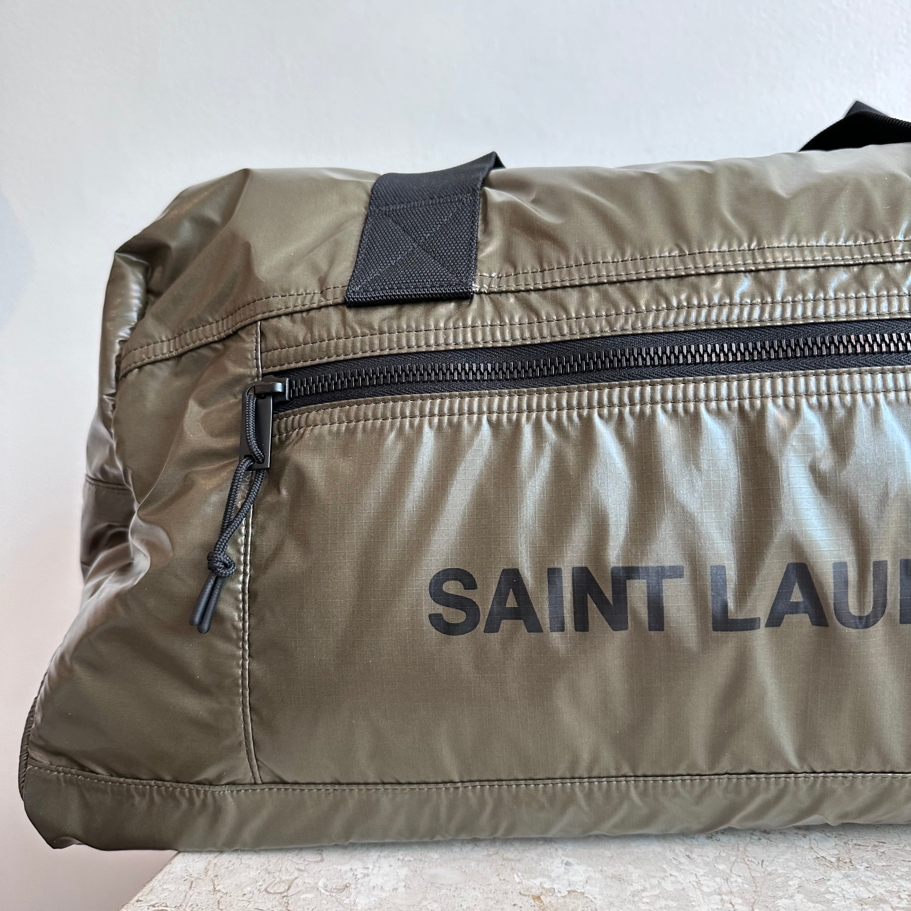 Pre-Owned SAINT LAURENT Army Green Nuxx Nylon Duffle