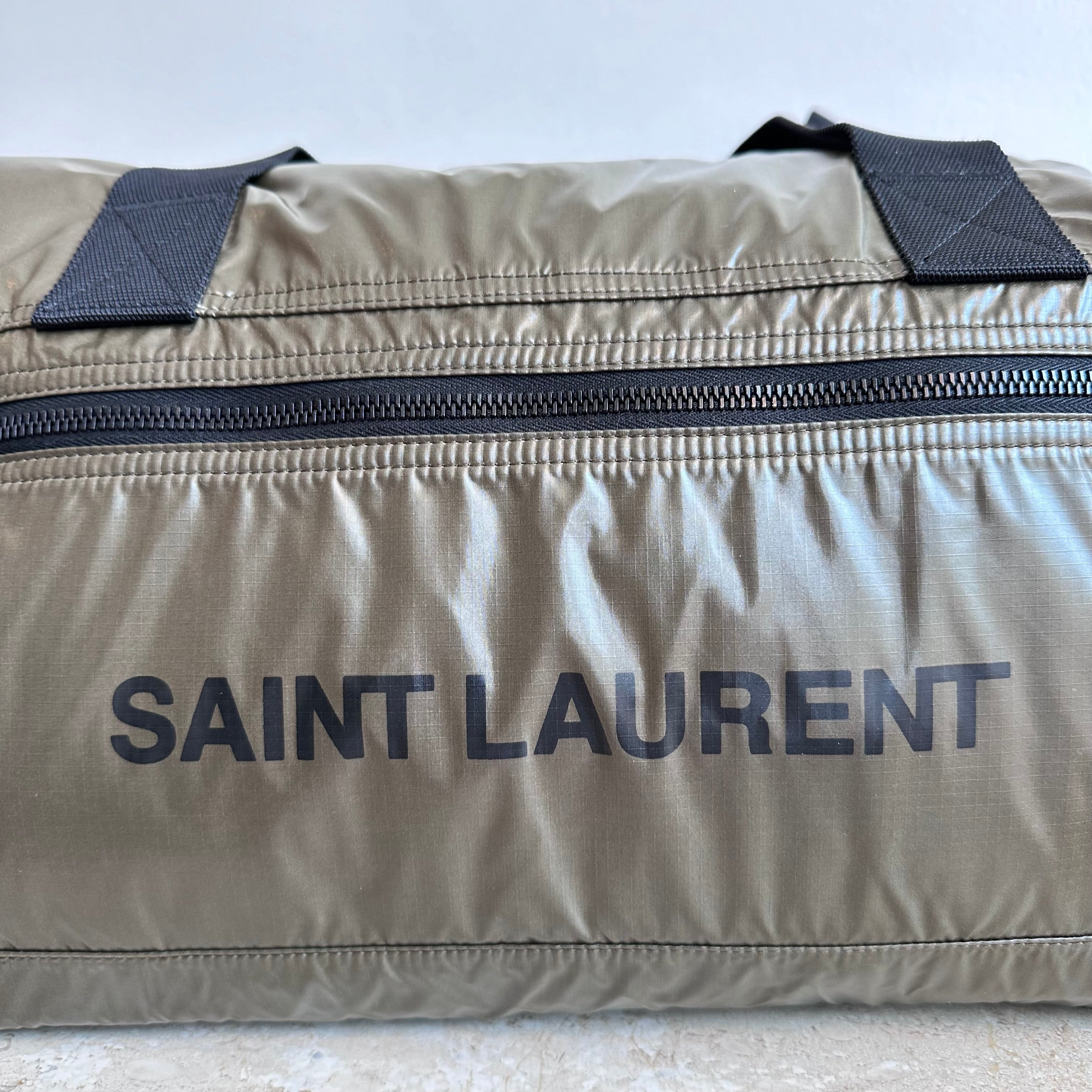 Pre-Owned SAINT LAURENT Army Green Nuxx Nylon Duffle