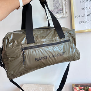 Pre-Owned SAINT LAURENT Army Green Nuxx Nylon Duffle