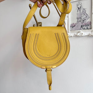 Pre-Owned CHLOE Yellow Marcie Small Saddle Crossbody