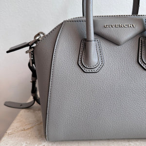 Pre Owned GIVENCHY Mini Antigona Grey Leather Bag Valamode