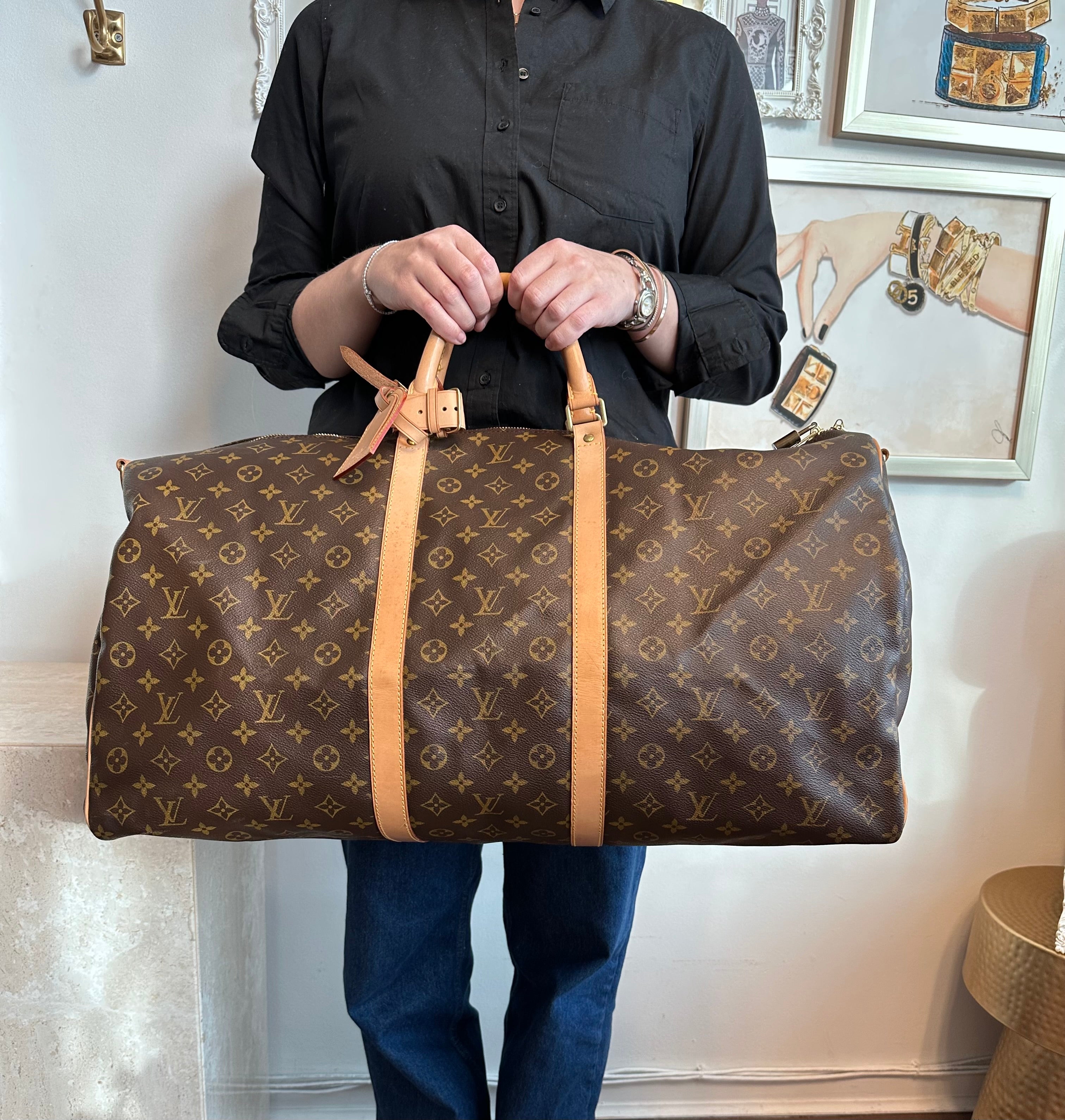 Pre-Owned LOUIS VUITTON Monogram Keepall 60 Bandoulier