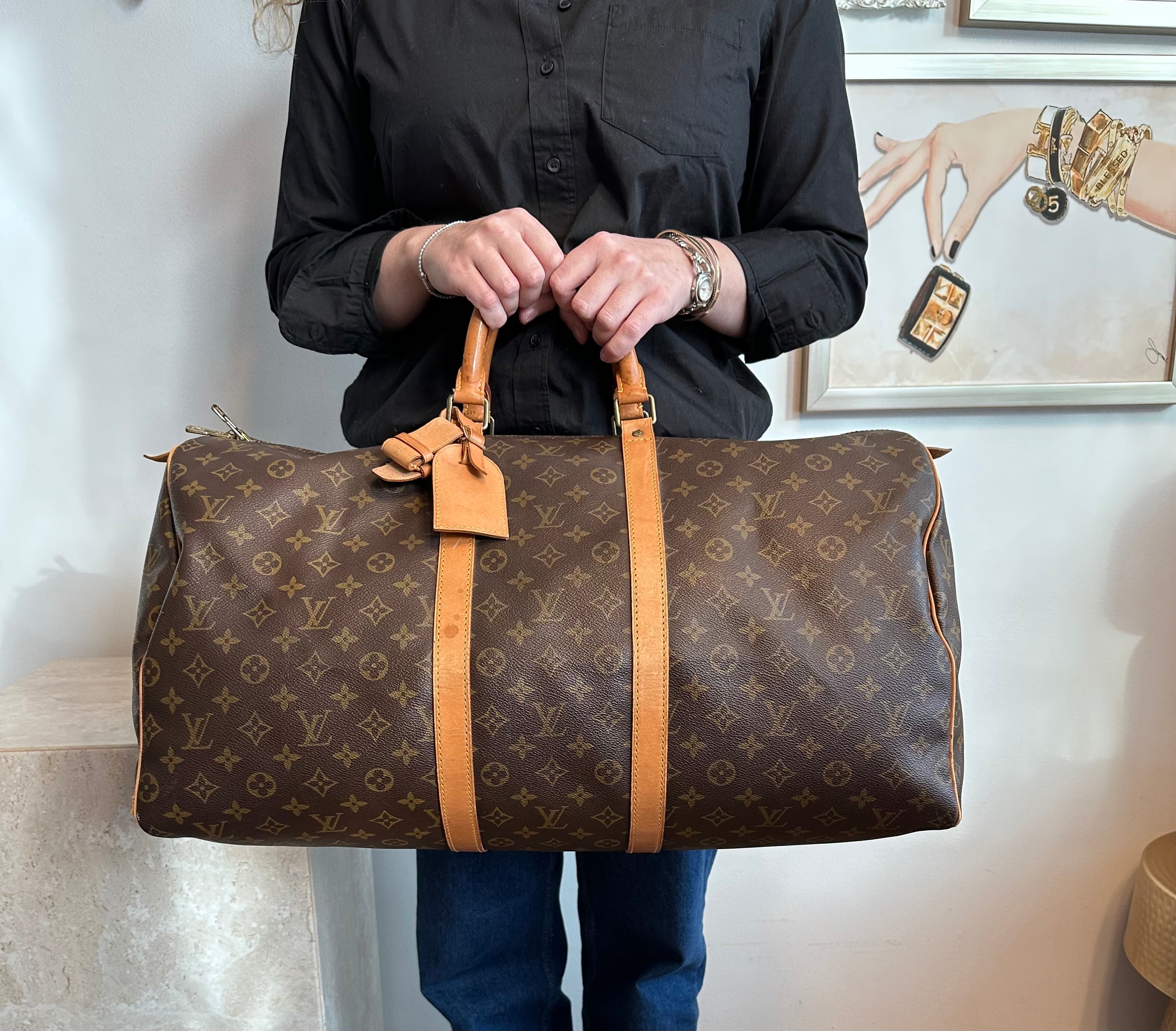 Pre-Owned LOUIS VUITTON Vintage Monogram Keepall 55