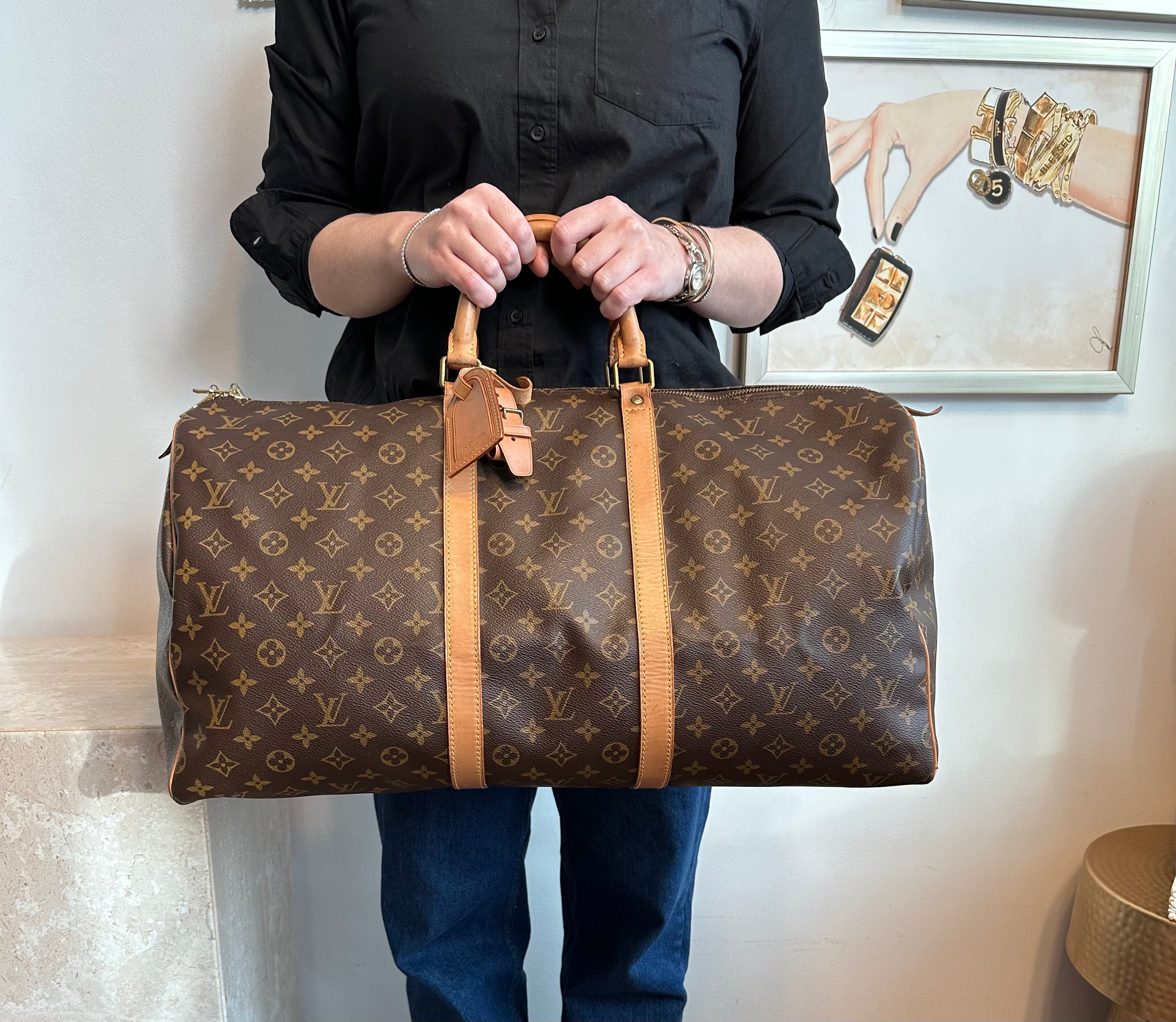 Pre-Owned LOUIS VUITTON Vintage Monogram Keepall 55