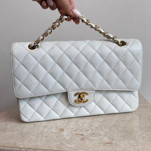 Pre-Owned CHANEL™ Vintage White Caviar Double Flap