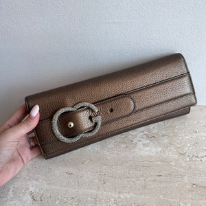 Pre-Owned GUCCI Bronze Romy Clutch