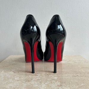 Pre-Owned CHRISTIAN LOUBOUTIN Black Patent Calf Pigalle Size 38.5 120mm