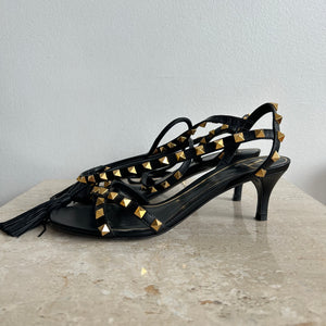 Pre-Owned VALENTINO Rockstud Wrap Tassel Sandals Size 37