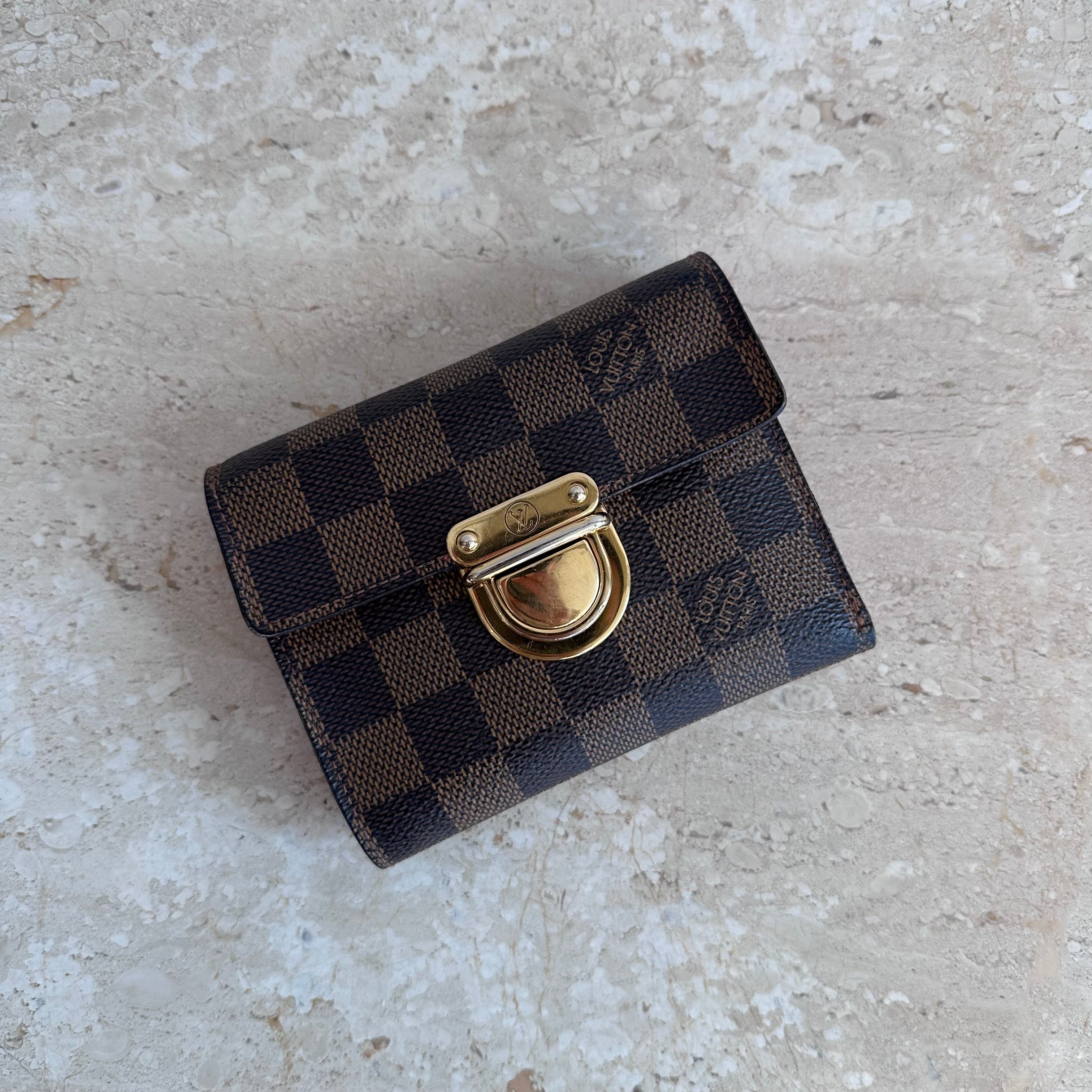 Pre-Owned LOUIS VUITTON Damier Ebene Koala Wallet