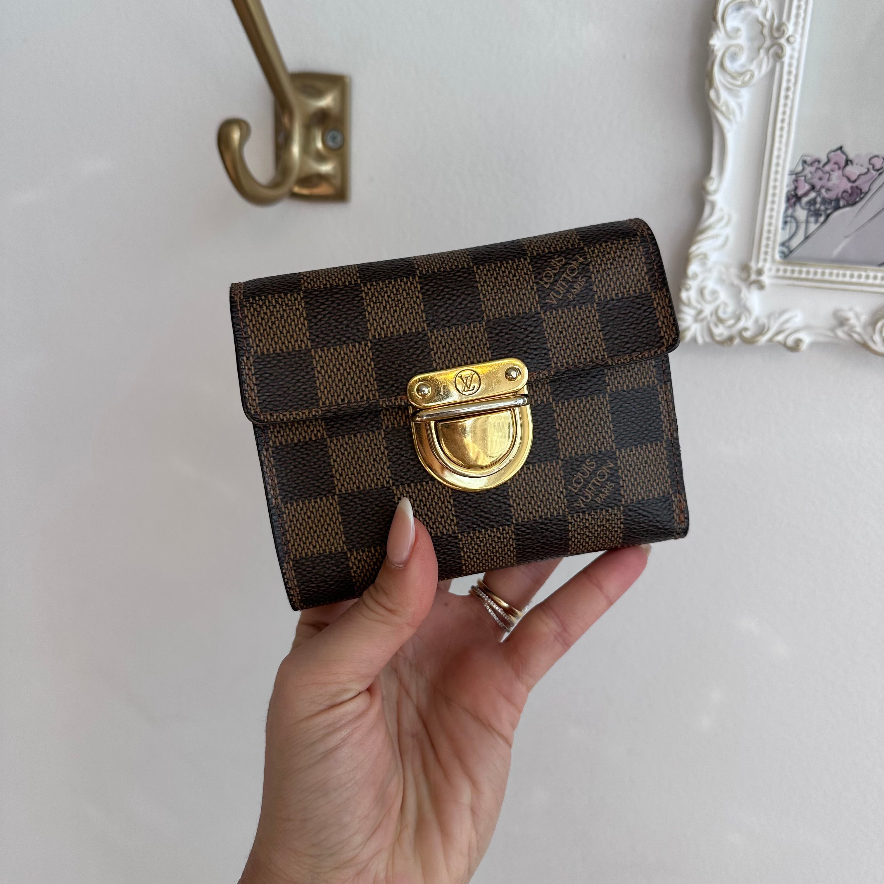 Pre-Owned LOUIS VUITTON Damier Ebene Koala Wallet