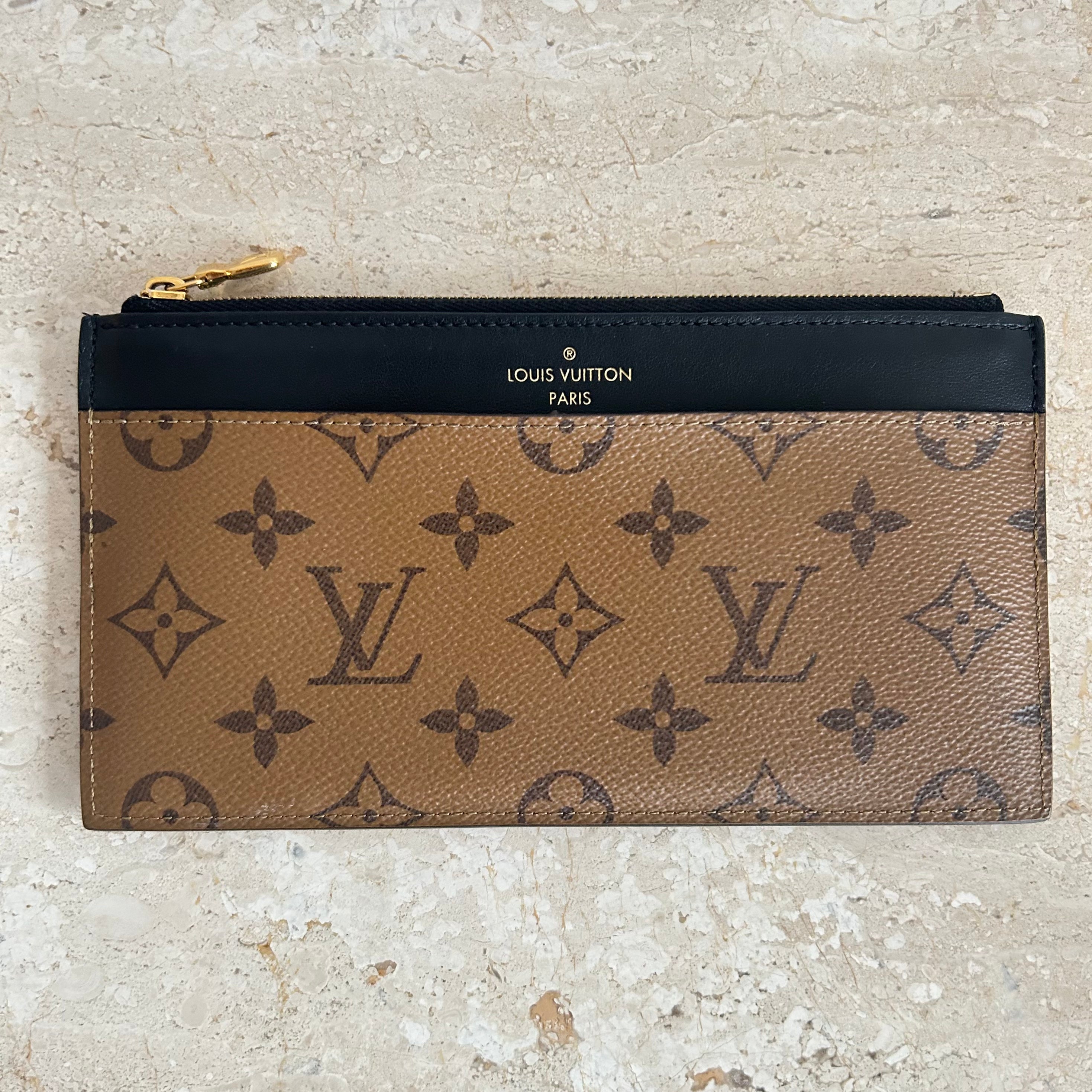 Pre-Owned LOUIS VUITTON Reverse Monogram Slim Purse