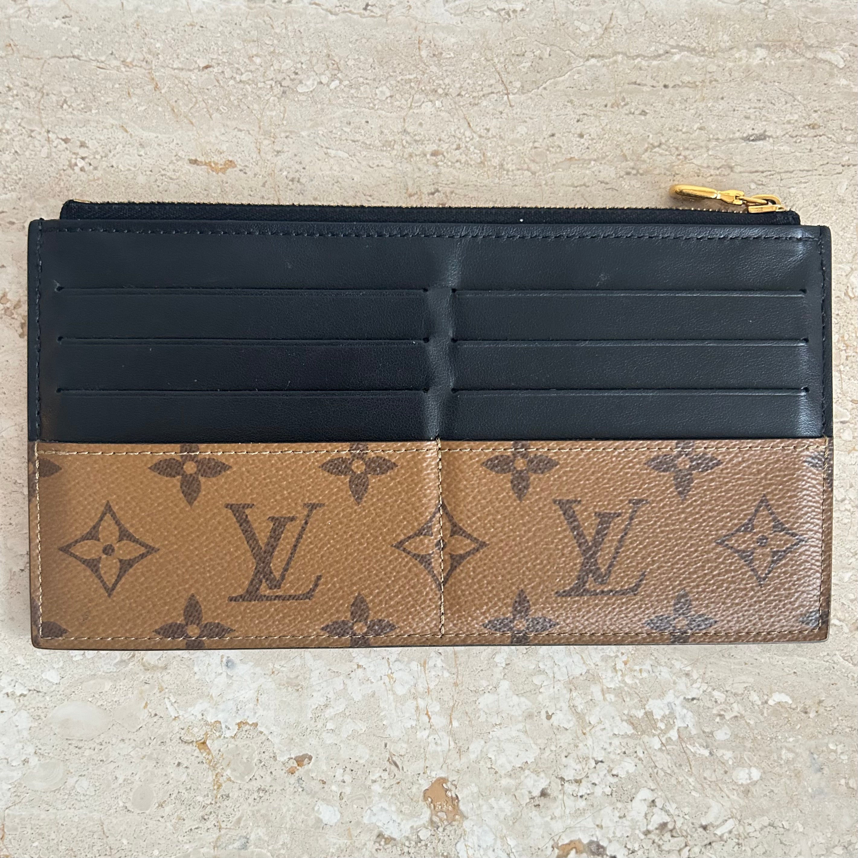 Pre-Owned LOUIS VUITTON Reverse Monogram Slim Purse