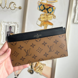 Pre-Owned LOUIS VUITTON Reverse Monogram Slim Purse