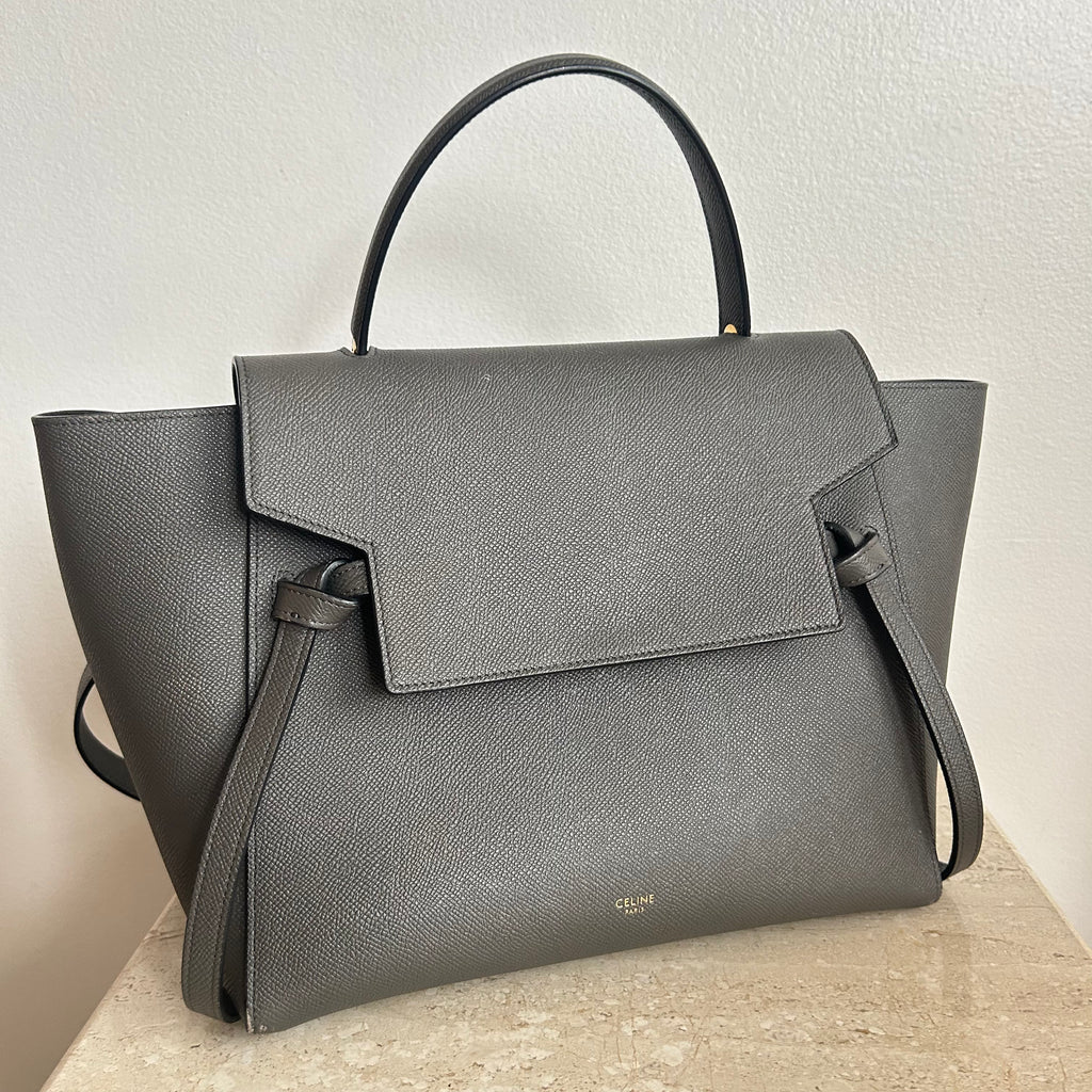 Pre-Owned CELINE Grey Mini Belt Bag w Strap