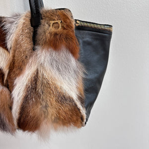 Pre-Owned SALVATORE FERRAGAMO Verve Fox Fur Handbag