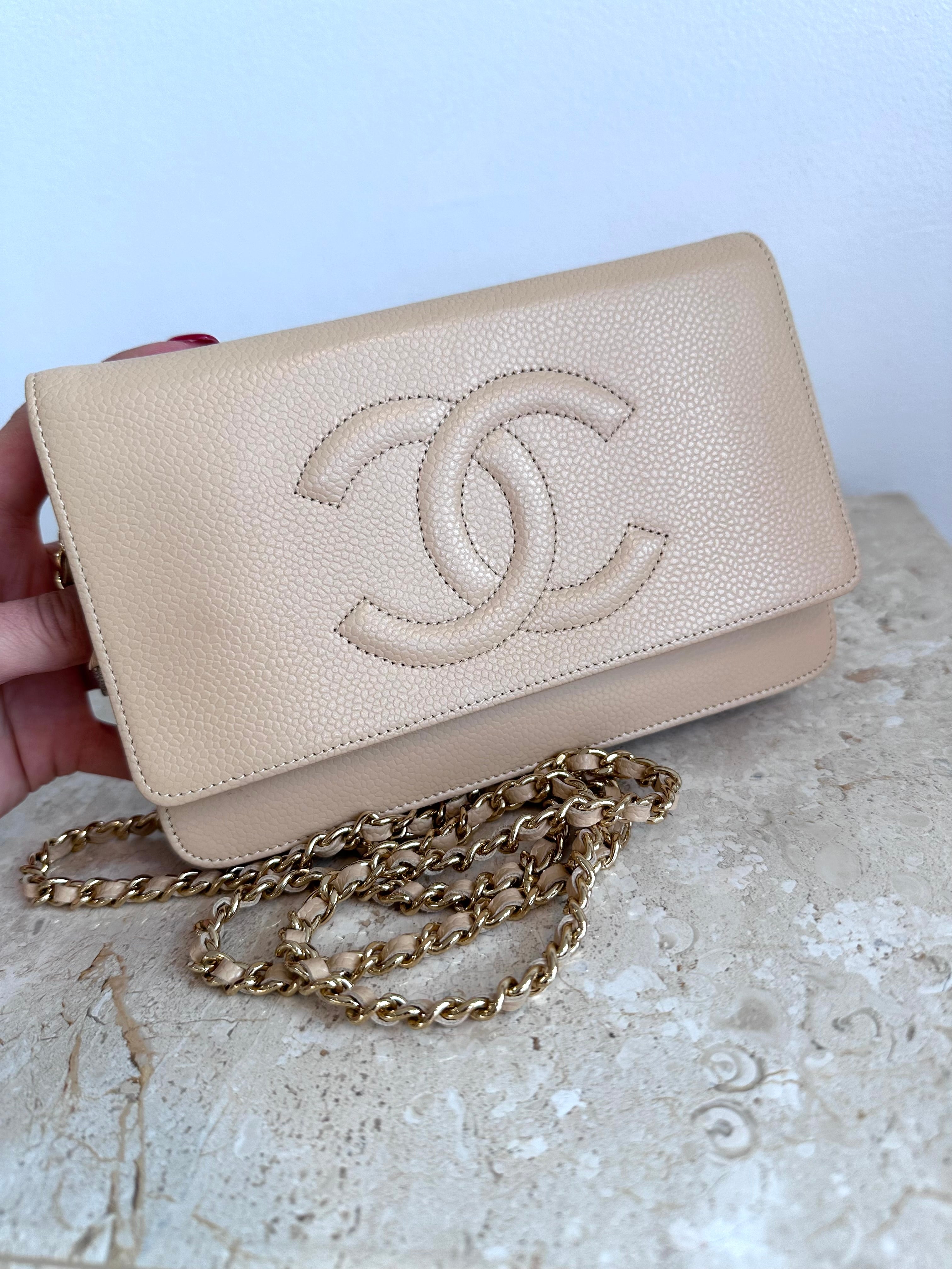 Pre-Owned CHANEL™ Beige Timeless Wallet on Chain