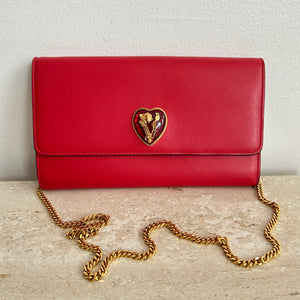 Pre-Owned VERSACE V-Mine Virtus V Heart Flap Clutch