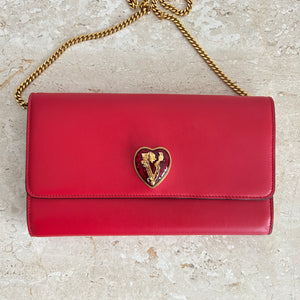 Pre-Owned VERSACE V-Mine Virtus V Heart Flap Clutch