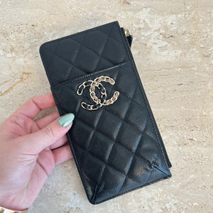 Pre-Owned CHANEL™ Quilted Caviar Long Wallet